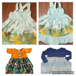 Ricrac & Ruffles Girls 3T Bundle Wizard of Oz Dress Spooky Tunic Fall Twirly